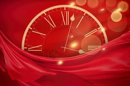 红色创意时钟倒计时背景图片