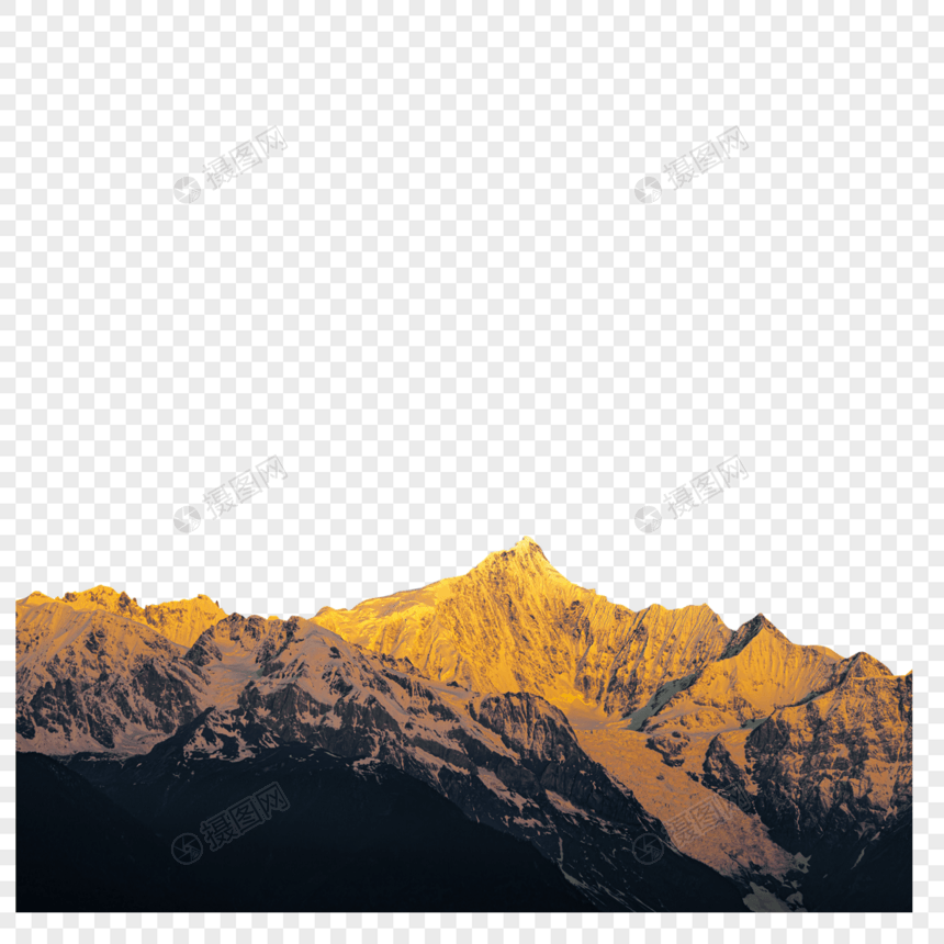 日照金山雪山图片
