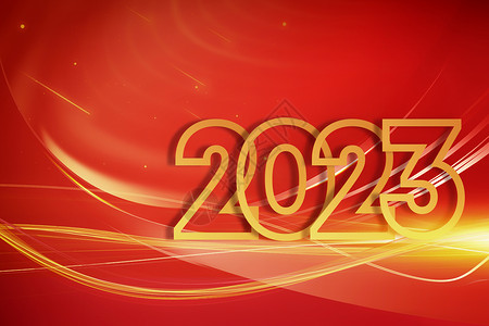 兔年红色创意光效2023图片