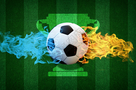 飞速运动的足球世界杯创意足球博弈设计图片