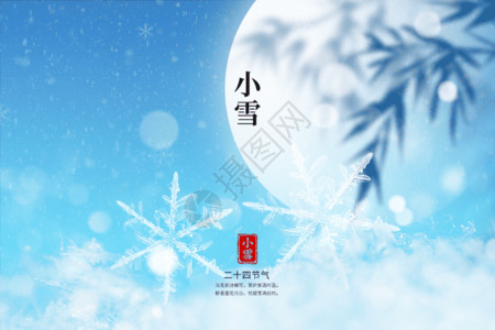 蓝色大气二十四节气之寒露海报小雪创意蓝色大气雪花gif动图高清图片