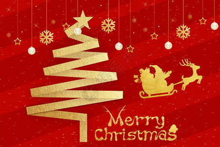 圣诞狂欢趴圣诞树创意背景设计图片