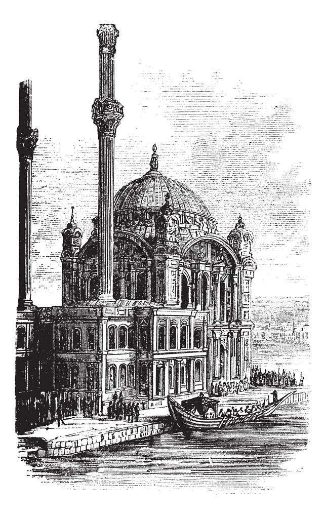 苏丹艾哈迈德清真寺或蓝色清真寺在伊斯坦布尔土耳其复古图片