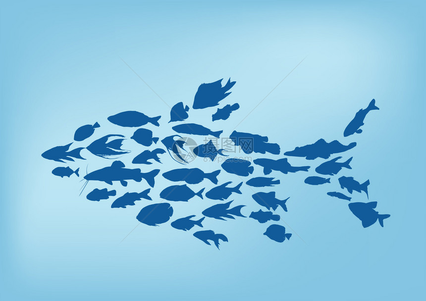 复杂的蓝鱼图片