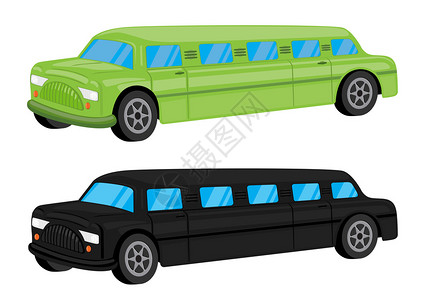 那辆旧车绿色那辆黑色轿车车车辆卡通矢量图插画