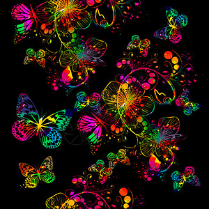 抽象色彩艳丽的蝴蝶图片