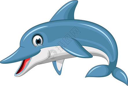 可爱的海豚卡通跳跃的矢量图解图片