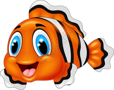 可爱的小丑鱼卡通摆姿势高清图片