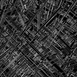 未来派特大的城市城市的摩天大楼矢量图片