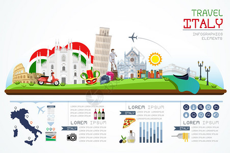 Info图形旅行和标志Italy模板设计图片