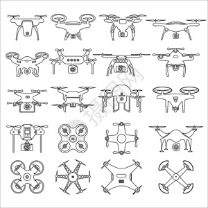 黑色和白色无人机集图片