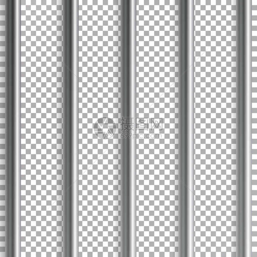 铁窗矢量图透明背景上孤立3d的铁或钢制监狱房子网格图图片