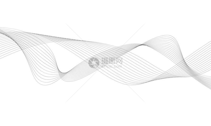 抽象的波的设计元素数字频率跟踪的均衡器程式化的线背景矢量图使用混合工具创建的行波弯曲的波浪线滑的条纹图片