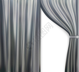 Curtain开窗帘的自然图象灰色图片