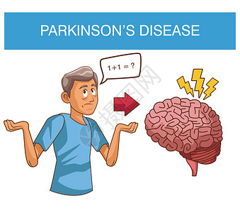 Parkinsons疾病卡通漫画图标矢量图片