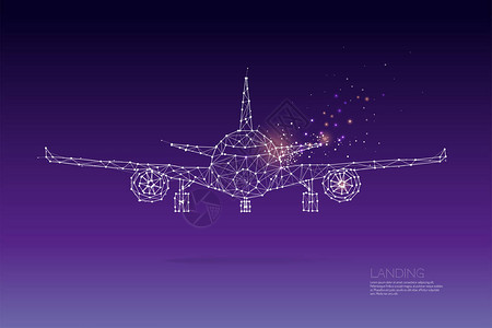 Airplan的粒子几何艺术线条和点图片