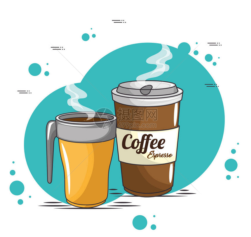 咖啡杯图标矢量图平面设计图片