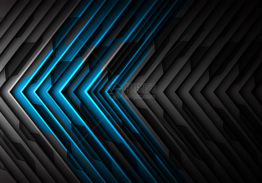 抽象蓝灰色金属箭图案3d设计现代未来主义背景向量图片