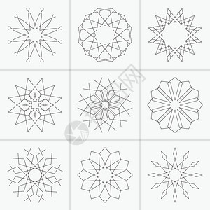 线条样式中的几何形状集图片