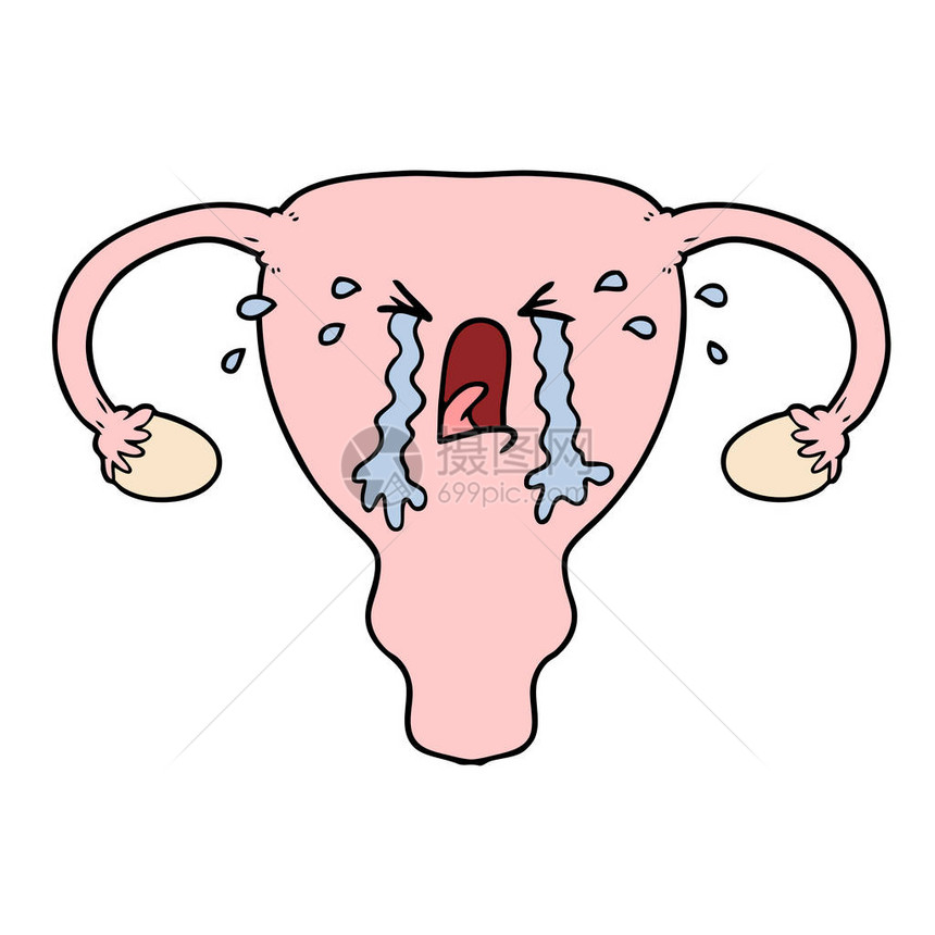 卡通子宫的矢量图解图片