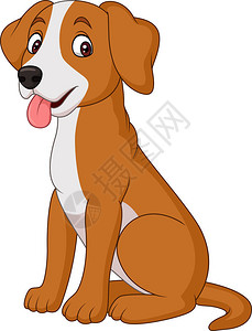 食肉兽可爱的狗卡通在白色背景下隔离插画