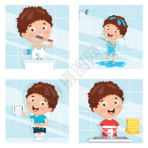 儿童洗澡刷牙厕所洗手之后洗图片
