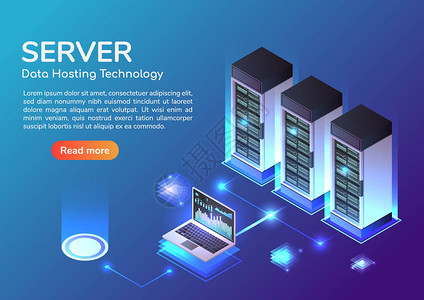 3d等距网页器机房和托管存储技术Web托管器和数据中心图片