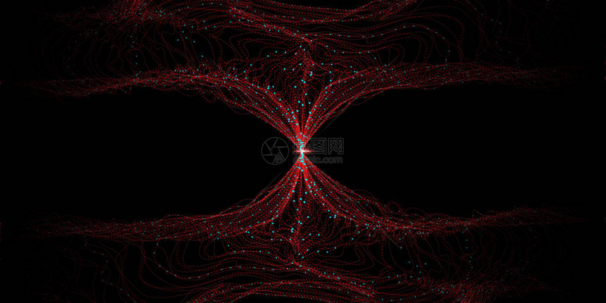 数据流分析矢量分形元素具有扭曲和运动的宇宙波插图分形3d可视化数字大数据排序与分形系图片