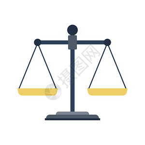 空的鳞片正义的天平法律平衡符号天秤座矢量插图背景图片