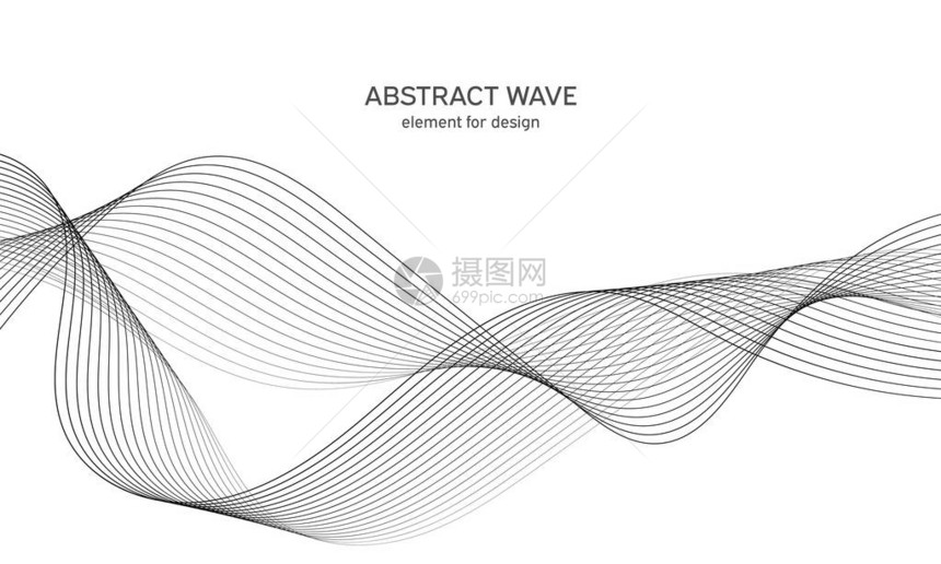 用于设计的抽象波元数字频率轨道均衡器风格化的线条背景矢量图波与线创建使用混合工具弯曲的波浪形平滑的条纹图片