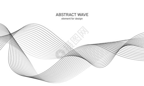 用于设计的抽象波元数字频率轨道均衡器风格化的线条背景矢量图波与线创建使用混合工具弯曲的波浪形平滑的条纹背景图片