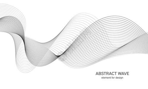 用于设计的抽象波元数字频率轨道均衡器风格化的线条艺术背景矢量图波与线创建使用混合工具弯曲的波浪形平滑的条纹背景图片