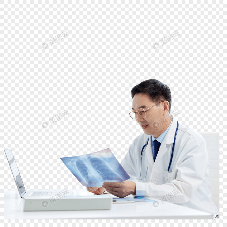 男医生视频远程医疗会诊看X光片图片