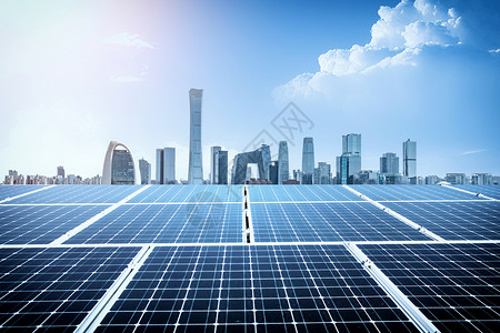 太阳发电创意绿色太阳能城市设计图片