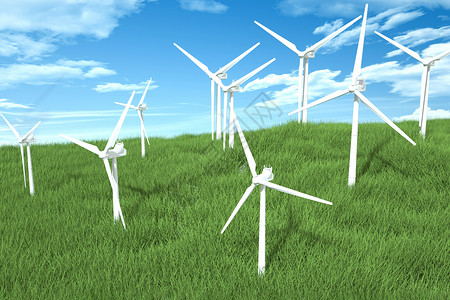 3D新能源风车高清图片