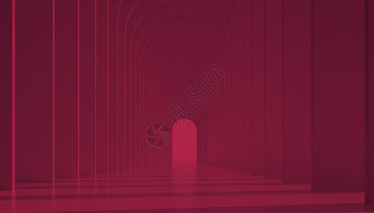 红柱子流行色场景背景设计图片
