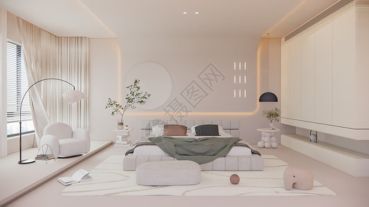 双人床冬季家居卧室设计图片