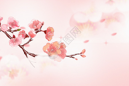 芝樱清新樱花背景设计图片