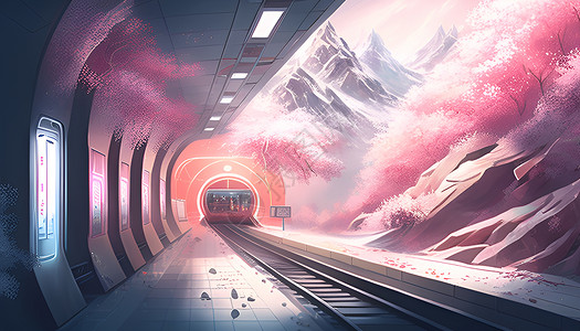 列车站梦幻背景图片