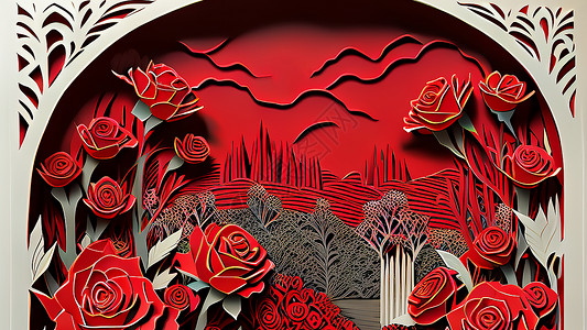 夏之玫瑰庄园背景图片