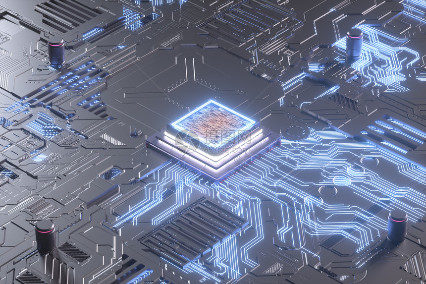 未来科技芯片3D元素图片