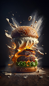 汉堡宣传广告背景图片