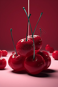 红色樱桃背景图片
