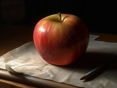手绘红色苹果写生苹果背景