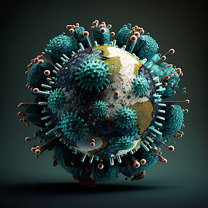 病毒立体场景背景图片