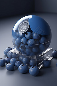 圆形容器蓝莓背景图片