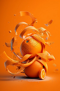 堆叠的橙子图片