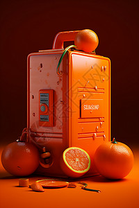 橙色箱子背景图片