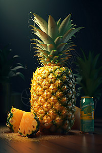 光照下的菠萝背景图片