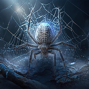 蓝色蜘蛛蓝色蜘蛛网高清图片